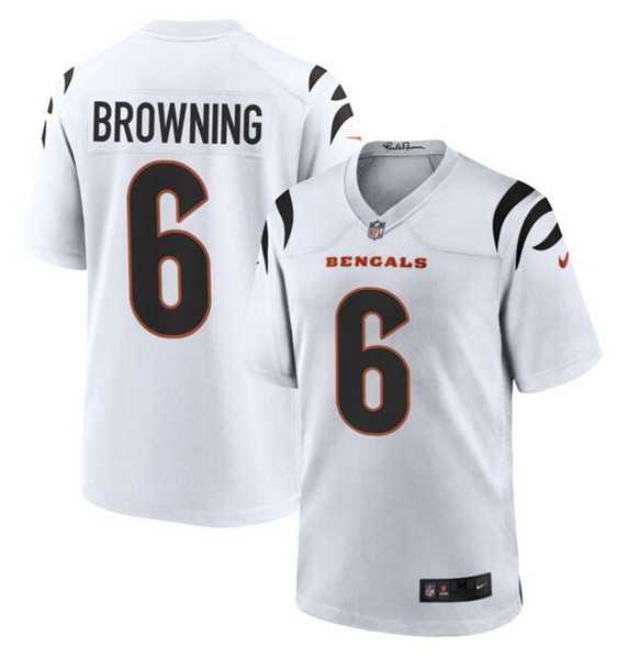 Men & Women & Youth Cincinnati Bengals #6 Jake Browning White Stitched Game Jersey->cincinnati bengals->NFL Jersey